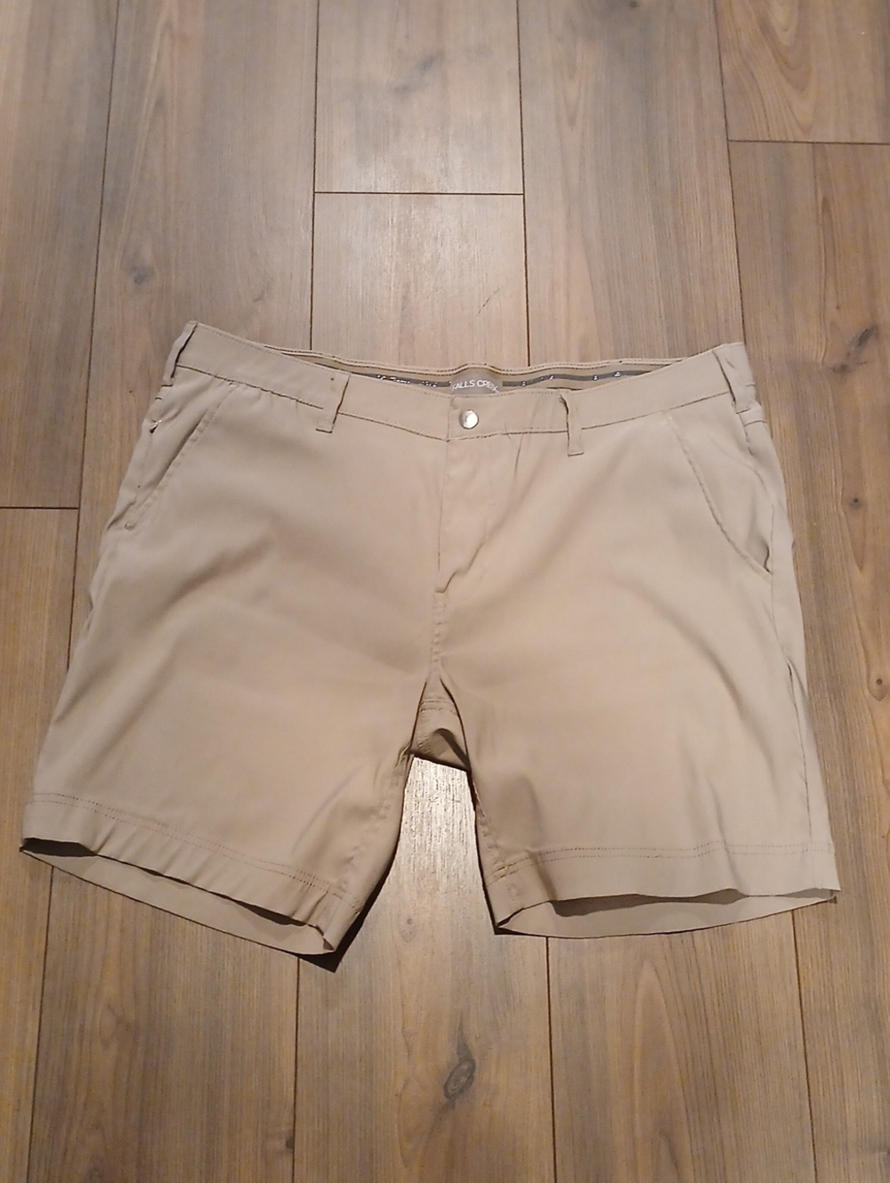 Falls Creek Men's Flat Front Tan Shorts 42